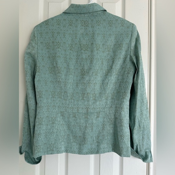 Vintage Norton Mcnaughton Tea Green Asian Design Blazer size 12p. - Picture 4 of 4